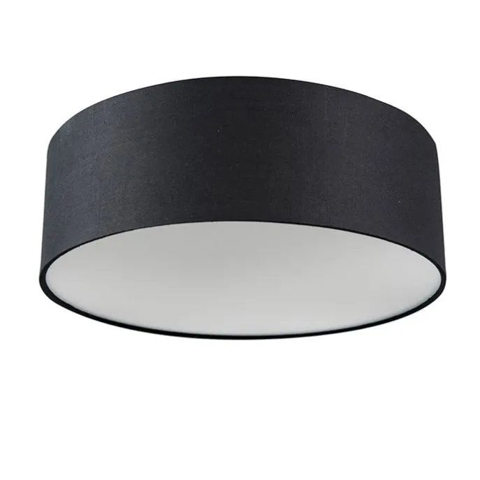 Plafondlamp zwart 30 cm incl. LED - Drum LED