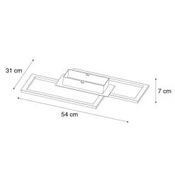 Plafondlamp zwart 54 cm incl. LED 3-staps dimbaar - Georgi