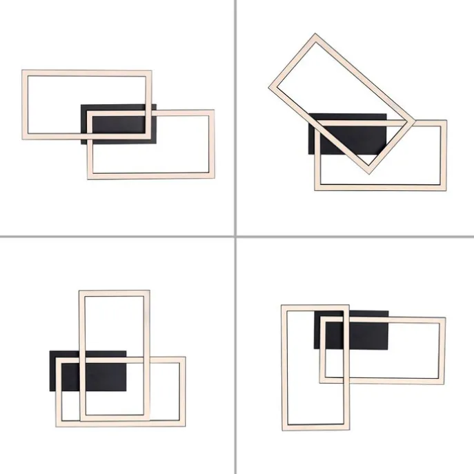 Plafondlamp zwart 54 cm incl. LED 3-staps dimbaar - Georgi