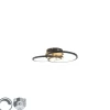 Plafondlamp zwart 45 cm incl. LED 3 staps dimbaar - Rowin