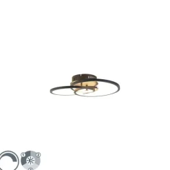 Plafondlamp zwart 45 cm incl. LED 3 staps dimbaar - Rowin