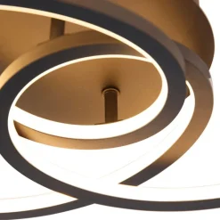 Plafondlamp zwart 45 cm incl. LED 3 staps dimbaar - Rowin