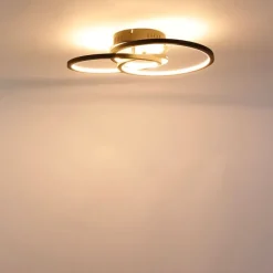 Plafondlamp zwart 45 cm incl. LED 3 staps dimbaar - Rowin