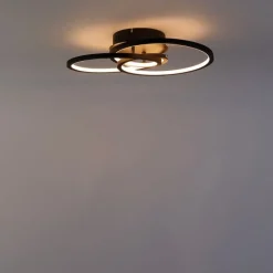 Plafondlamp zwart 45 cm incl. LED 3 staps dimbaar - Rowin