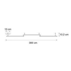 Plafondlamp zwart 300 cm incl. LED 3-staps dimbaar verstelbaar - Annuschka