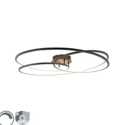 Plafondlamp zwart 78 cm incl. LED 3 staps dimbaar - Rowin