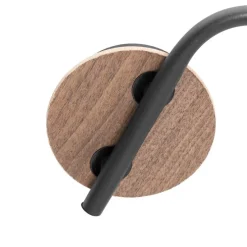 Plafondlamp zwart 44,5 cm met smoke glas en hout 3-lichts - Vidro