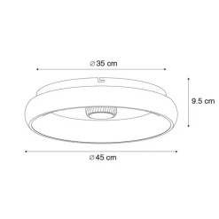 Plafondlamp zwart incl. LED met afstandsbediening - Ghislaine
