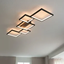 Plafondlamp zwart incl. LED 3 staps dimbaar 5-lichts - Lejo