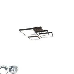 Plafondlamp zwart incl. LED 3 staps dimbaar 4-lichts - Lejo