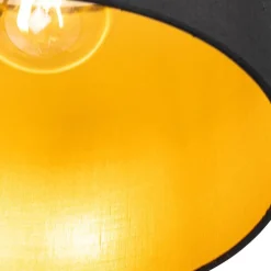 Plafondlamp zwart met gouden binnenkant 5-lichts - Multidrum