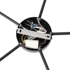 Plafondlamp zwart met gouden binnenkant 5-lichts - Multidrum