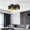 Plafondlamp zwart met gouden binnenkant 6-lichts - Multidrum