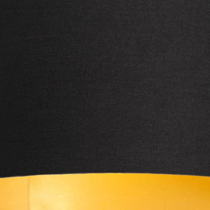 Plafondlamp zwart met gouden binnenkant 6-lichts - Multidrum