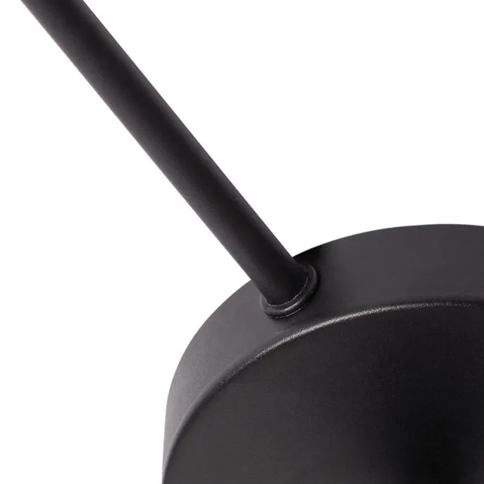 Plafondlamp zwart met gouden binnenkant 6-lichts - Multidrum