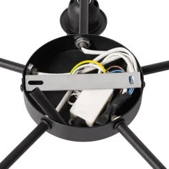 Plafondlamp zwart met gouden binnenkant 6-lichts - Multidrum