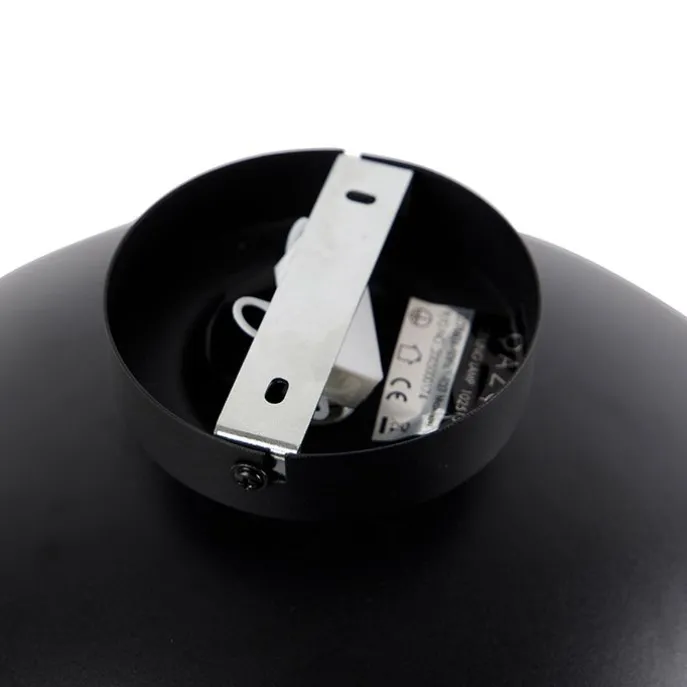 Plafondlamp zwart met goud 42 cm verstelbaar - Magnax