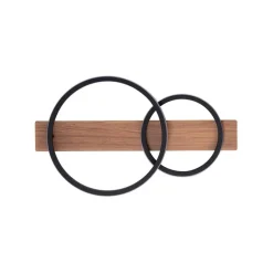 Plafondlamp zwart met hout incl. LED 2-lichts - Marien