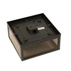 Plafondlamp zwart met smoke glas 2-lichts IP44 - Charlois