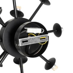 Plafondlamp zwart met smoke en helder glas 10-lichts - Bonnie