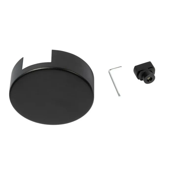 Plafondplaat railsysteem zwart rond 1-fase - Iconic
