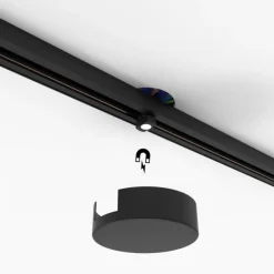 Plafondplaat railsysteem zwart rond 1-fase - Iconic