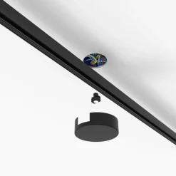 Plafondplaat railsysteem zwart rond 1-fase - Iconic