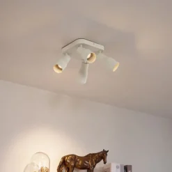 Plafondspot beige GU10 50mm vierkant 4-lichts - Stanley