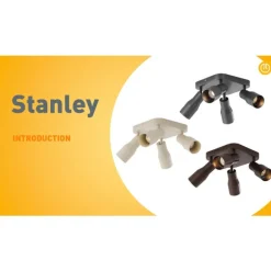 Plafondspot beige GU10 50mm vierkant 4-lichts - Stanley