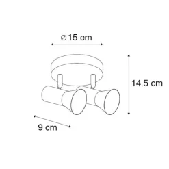 Plafondspot brons draai- en kantelbaar rond - Karin 2