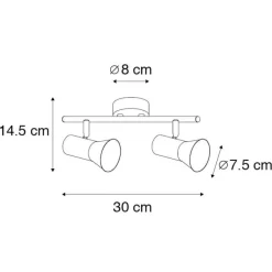 Plafondspot brons draai- en kantelbaar - Karin 2