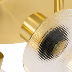 Plafondspot goud met glas 3-lichts verstelbaar rond - Laura