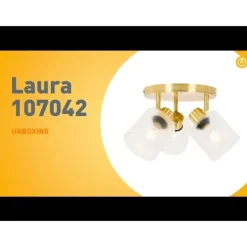 Plafondspot goud met glas 3-lichts verstelbaar rond - Laura