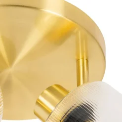 Plafondspot goud met glas 3-lichts verstelbaar rond - Laura