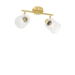 Plafondspot goud met glas 2-lichts verstelbaar - Laura