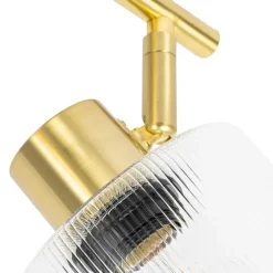 Plafondspot goud met glas 2-lichts verstelbaar - Laura