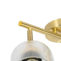 Plafondspot goud met glas 2-lichts verstelbaar - Laura