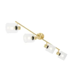 Plafondspot goud met glas 4-lichts verstelbaar - Laura