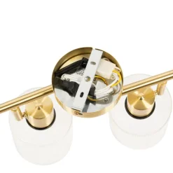 Plafondspot goud met glas 4-lichts verstelbaar - Laura