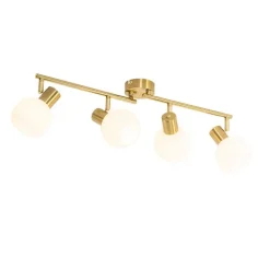 Plafondspot goud met opaal glas 4-lichts verstelbaar - Anouk