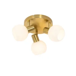 Plafondspot goud met opaal glas 3-lichts verstelbaar - Anouk