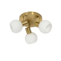 Plafondspot goud met opaal glas 3-lichts verstelbaar - Anouk