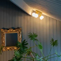 Plafondspot goud met opaal glas 3-lichts verstelbaar - Anouk