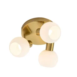 Plafondspot goud met opaal glas 3-lichts verstelbaar - Anouk
