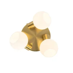 Plafondspot goud met opaal glas 3-lichts verstelbaar - Anouk