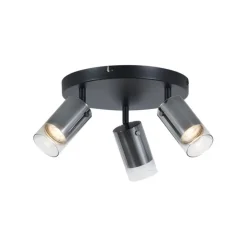 Plafondspot gunmetal rond 3-lichts draai- en verstelbaar - Drain