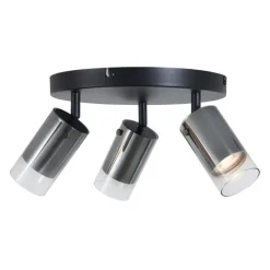 Plafondspot gunmetal rond 3-lichts draai- en verstelbaar - Drain