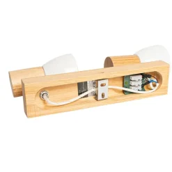 Plafondspot hout en wit 2-lichts verstelbaar - Thorin