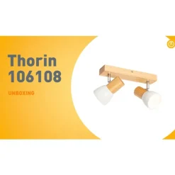 Plafondspot hout en wit 2-lichts verstelbaar - Thorin