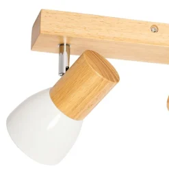Plafondspot hout en wit 2-lichts verstelbaar - Thorin